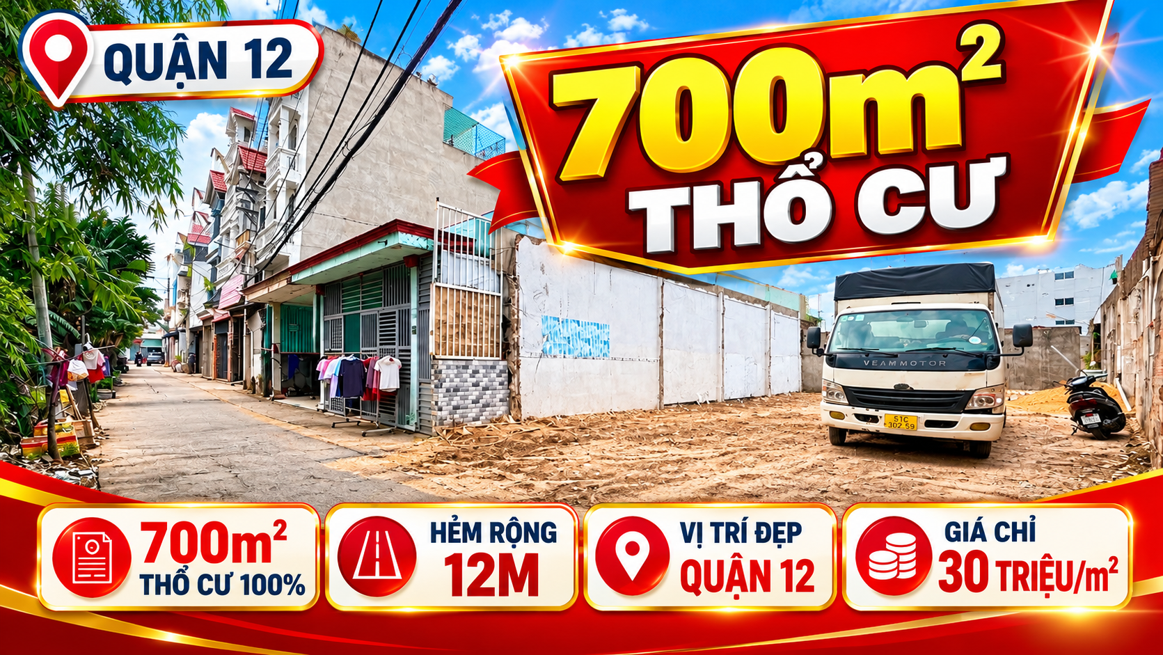 HH 1% NHẬN ĐỦ – ĐẤT 773M² QUẬN 12, GIÁ 24,5 TỶ